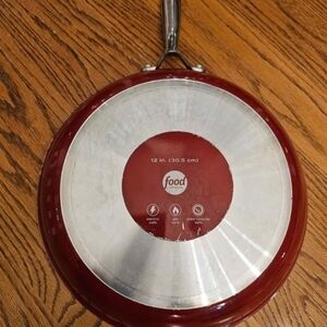 Food Network Red and Silver 12-inch Frying Pan